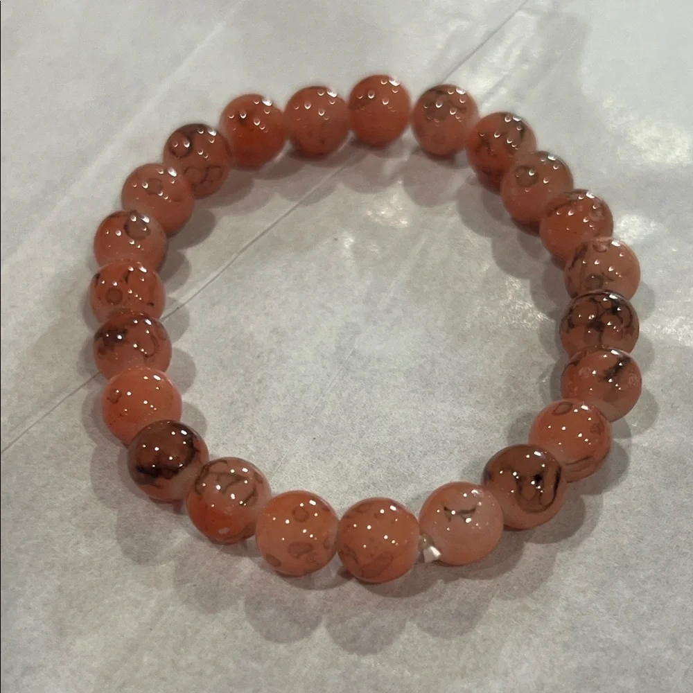 Elegant Orange Beaded Bracelet